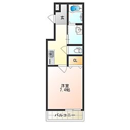 フジパレス堺もずノース3番館 1Kの間取図画像