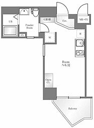 キクエイパレス戸越 ワンルームの間取図画像
