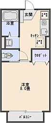 プリメールスタジオ 1Kの間取図画像