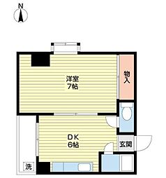 ベルフォーレ 1DKの間取図画像