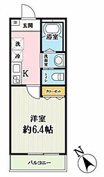 キャメル新河岸3 3階1Kの間取り