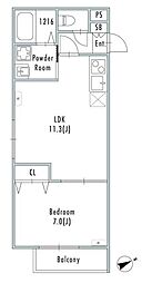 GRANPASEO下北沢III 1LDKの間取図画像