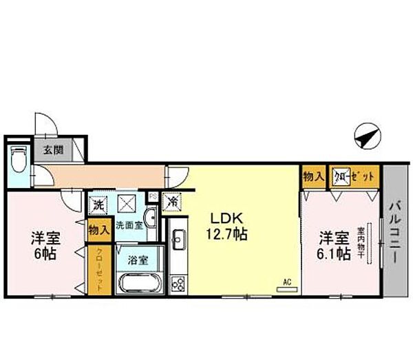 メゾン　アルバ ｜大阪府貝塚市石才(賃貸アパート2LDK・3階・61.00㎡)の写真 その2