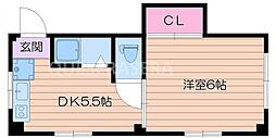 第二下前マンション 1DKの間取図画像