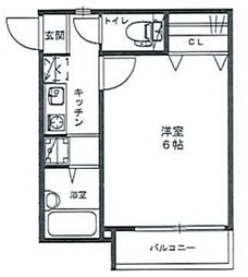 ヴェラアズール篠崎 3階1Kの間取り