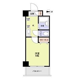 レジデンス関目 1Kの間取図画像