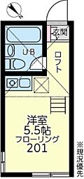 ユナイトステージ浅田弐番館 ワンルームの間取図画像