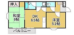 ソレイユやよい坂 2DKの間取図画像