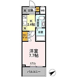 EastSideResidence 1Kの間取図画像