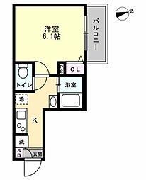 さいたま市岩槻区南平野1丁目アパート 1Kの間取図画像
