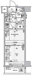 THEPREMIUMCUBEGSHIOMI 1DKの間取図画像