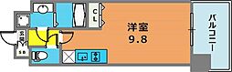 アプリーレ神戸元町 3階ワンルームの間取り