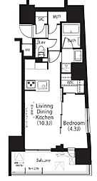 フレンシア四谷左門町 1LDKの間取図画像