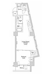 ザ・パークハビオSOHO市谷左内町 1LDKの間取図画像