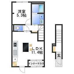 (仮称)大阪府松原市丹南新築アパート 1LDKの間取図画像