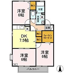 グランドスクエアB棟 3DKの間取図画像