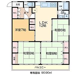 鈴木ハイツ 4LDKの間取図画像