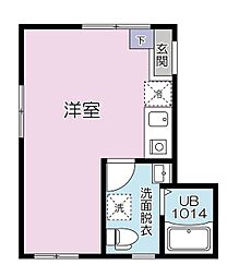 グランソレイユ 5階ワンルームの間取り
