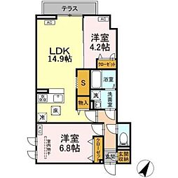 セレスティア柴又VII 2LDKの間取図画像