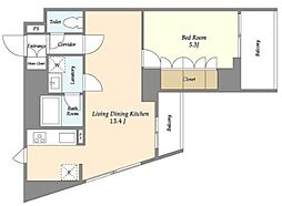 オープンブルーム綾瀬 3階1LDKの間取り