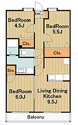 クレッシェンド 3LDKの間取図画像