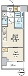 クレアティフ本所吾妻橋 1LDKの間取図画像