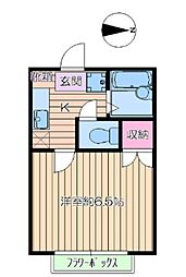 サンハイム 1Kの間取図画像