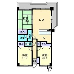 第2世利ビル 3LDKの間取図画像