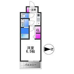 近鉄奈良線 河内小阪駅 徒歩2分の賃貸マンション 12階1Kの間取り