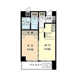 グランデュール峯 2Kの間取図画像