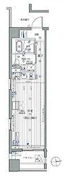 コスモグラシア芝大門 ワンルームの間取図画像