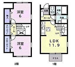 ドリーム宮久保1番館 2LDKの間取図画像