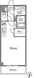 カスタリア代々木上原 ワンルームの間取図画像