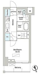 バウスフラッツ日本橋馬喰町 6階1Kの間取り