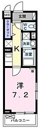 クリンゲル 2階1Kの間取り