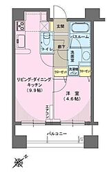ヒルレジデンス大崎 1LDKの間取図画像