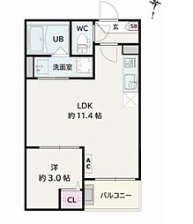 Jack matobaV 1LDKの間取図画像