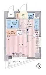 ティアラ目黒洗足 1Kの間取図画像