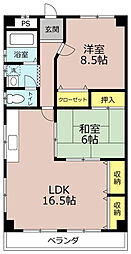 堀之内ハイツ 2LDKの間取図画像