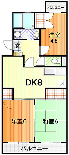 静岡県富士宮市泉町(賃貸マンション3DK・3階・59.05㎡)の写真 その2