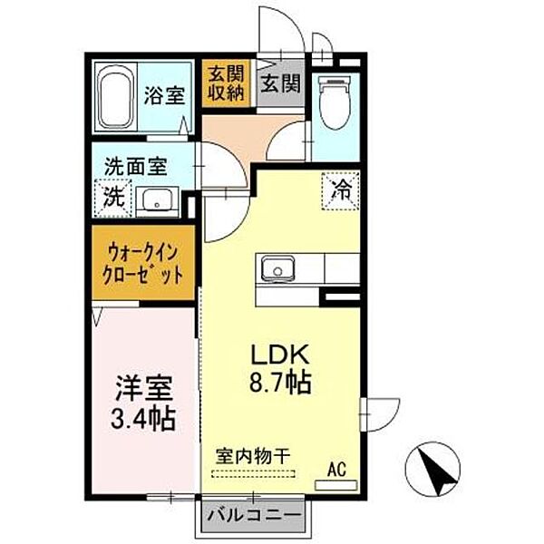 セレーノローザ ｜新潟県上越市西本町１丁目(賃貸アパート1LDK・2階・33.61㎡)の写真 その2