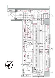 クオス銀座エスト・プルミエ 9階1Kの間取り