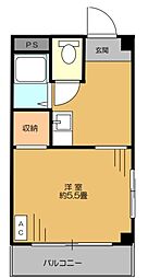 メゾン平間2 1Kの間取図画像