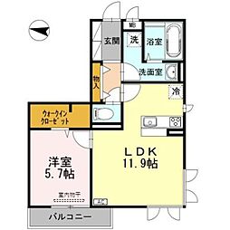 グランコンフォートC 1LDKの間取図画像