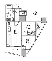nido蔵前アベニュー 2DKの間取図画像