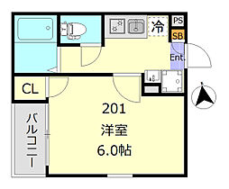 クラッセ東武練馬 1Kの間取図画像