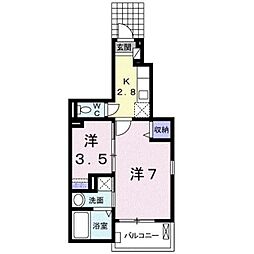 アビターレ 2Kの間取図画像