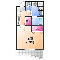 フィール白い雲 1Kの間取図画像
