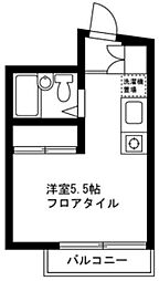 プリムラ・ハセビル ワンルームの間取図画像