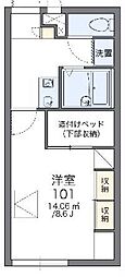 レオパレスボヌール 1Kの間取図画像